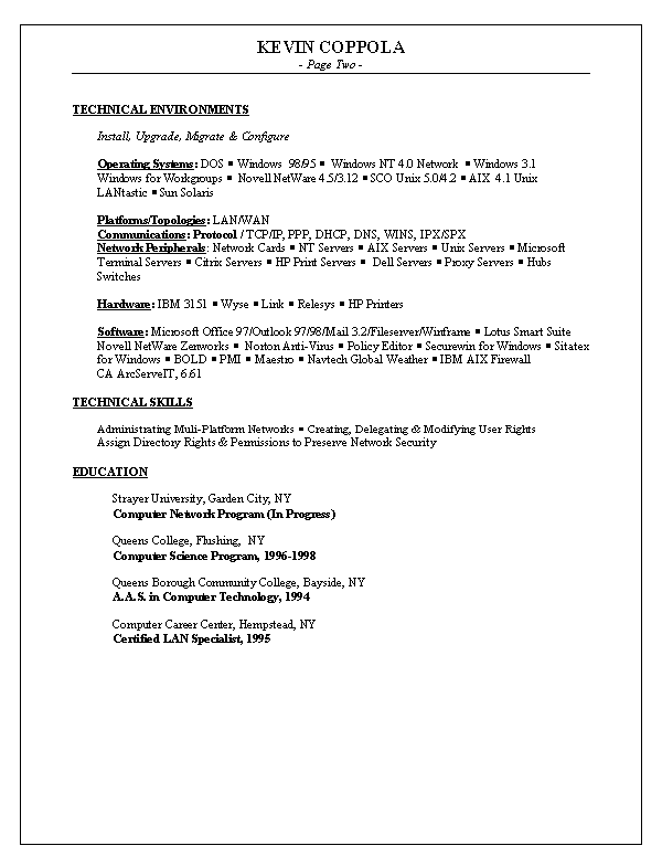 Sale sample resume